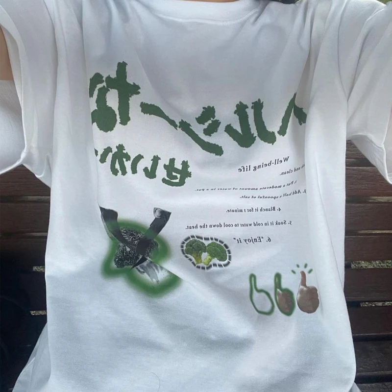 Oversized Women Tshirt Summer Fashion  Drawn Printed Casual Short Sleeve Top Pullover Comfortable Plus Size Tee Trendy Outfit