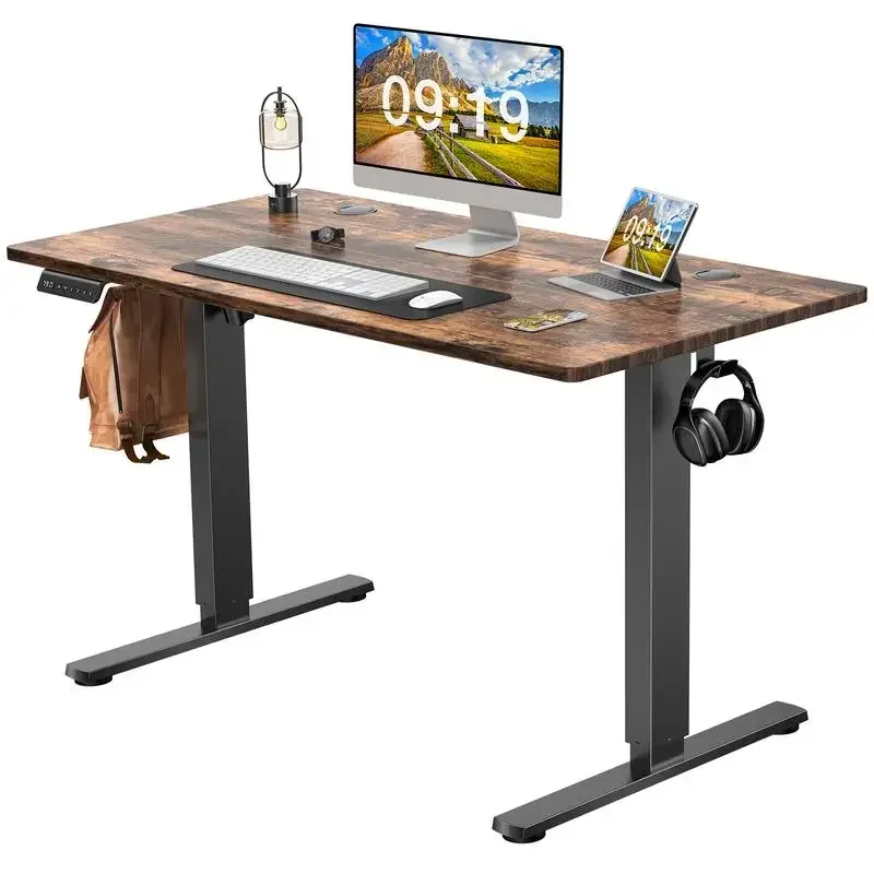 SweetFurniture Electric Height Adjustable Standing Desk, Ergonomic Computer Workstation, Stand up Computer Desk