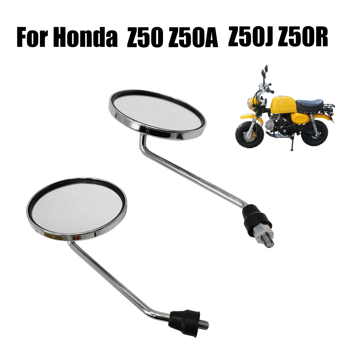 

1 Pair Universal Motorcycle Rear View Mirror Chrome Motorbike Back Side Mirrors 8mm Thread For Honda Harley Moped Scooter