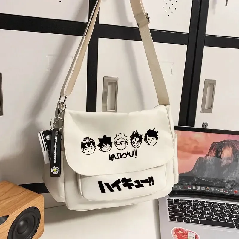 Anime Haikyuu!! Hinata Shoyo kageyama tobio Tsukishima Kei Cosplay Anime Canvas Messenger Bags Cartoon shoulder bag Xmas Gift