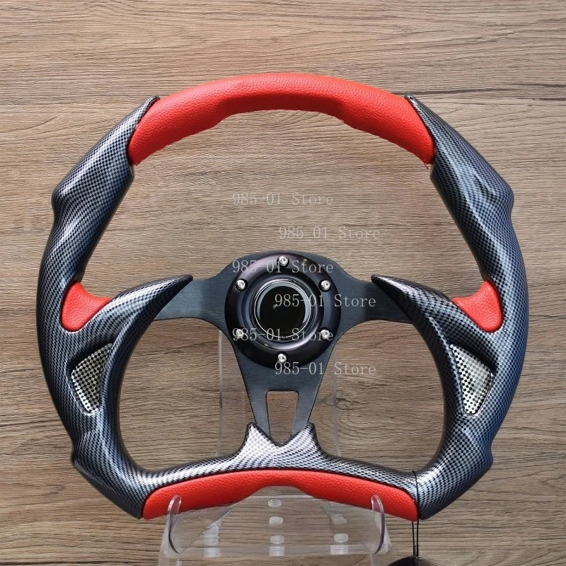 

Sport Leather Racing Steering Wheel 350mm Drift Style Custom Wheel for Car Gaming Enthusiasts
