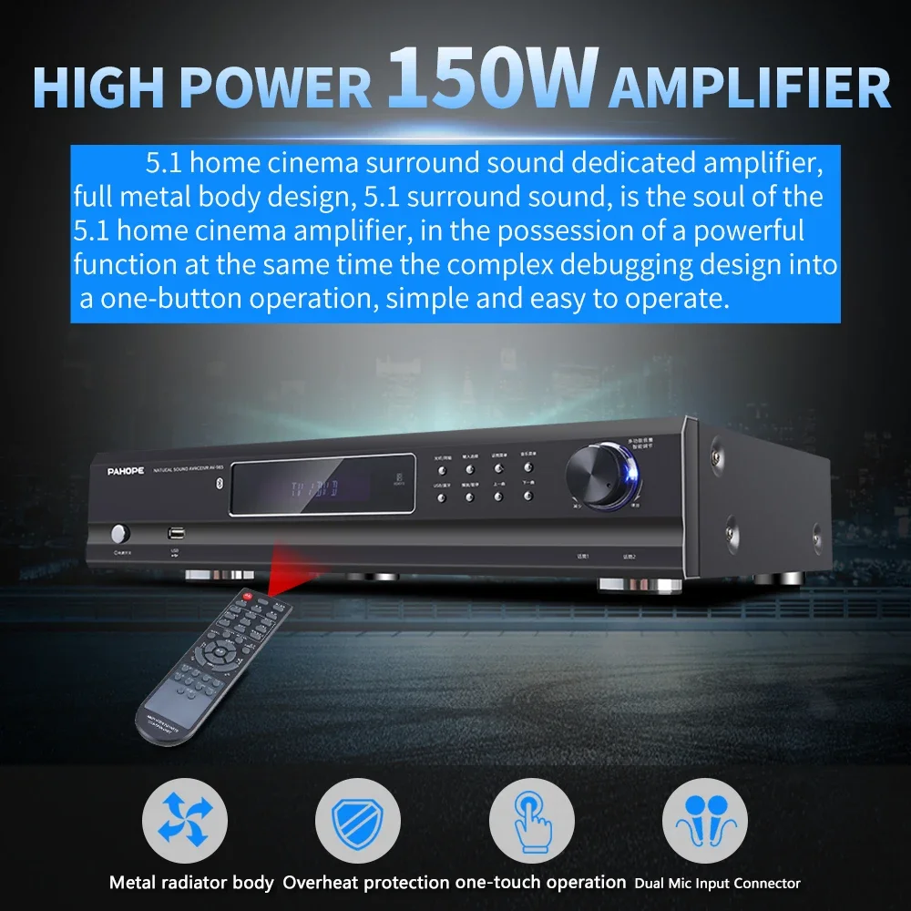 

AV-985 5.1 Home Theater Ceiling Speaker Set Background Music Living Room Embedded Combined Amplifier Speaker System