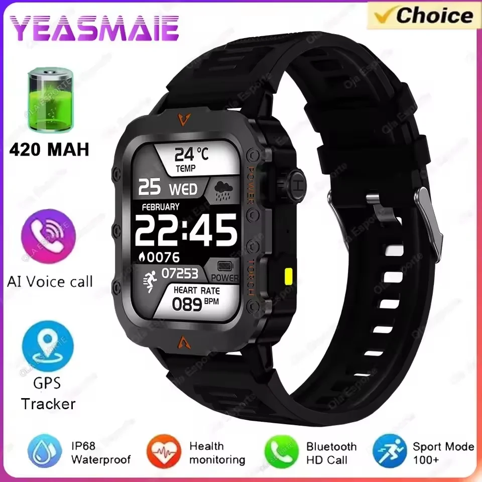 2025 Neue Smartwatch für Herren Outdoor GPS Sportuhr Herzfrequenz Schlafüberwachung Wasserdichte Smartwatch für iOS Android