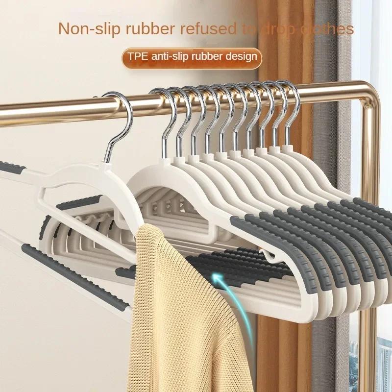 10 Stück neue weiße/orange/graue multifunktionale nasse und trockene Haushaltsbügel, geeignet zum Aufhängen von Kleidung, Schlafzimmer, Kleiderschrank, rutschfest