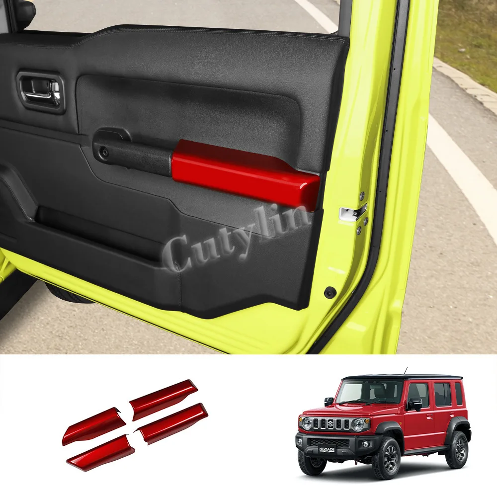 L/RHD for Suzuki Jimny Nomade 2024 2025 Red Car Door Handle Cover Trim Handle Frame Protector Accessories