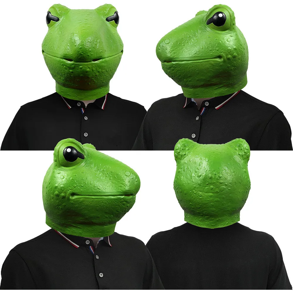 Froschmaske - Latex Halloween Tier Vollkopf-Latexmaske für Erwachsene – Detail 1