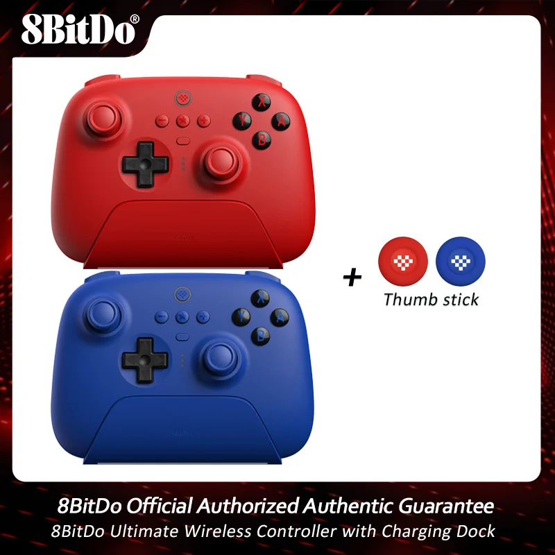 8Bitdo ostateczny kontroler Bluetooth z stacja do ładowania Gamepad z efekt halla czujnikiem Joystick do przełącznika Windows PC