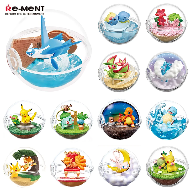 

Re-ment Gashapon Capsule Toy Pokemon Terrarium Collection Pikachu Charmander Latios Squirtle Action Figures Candy Toy Kids Gifts