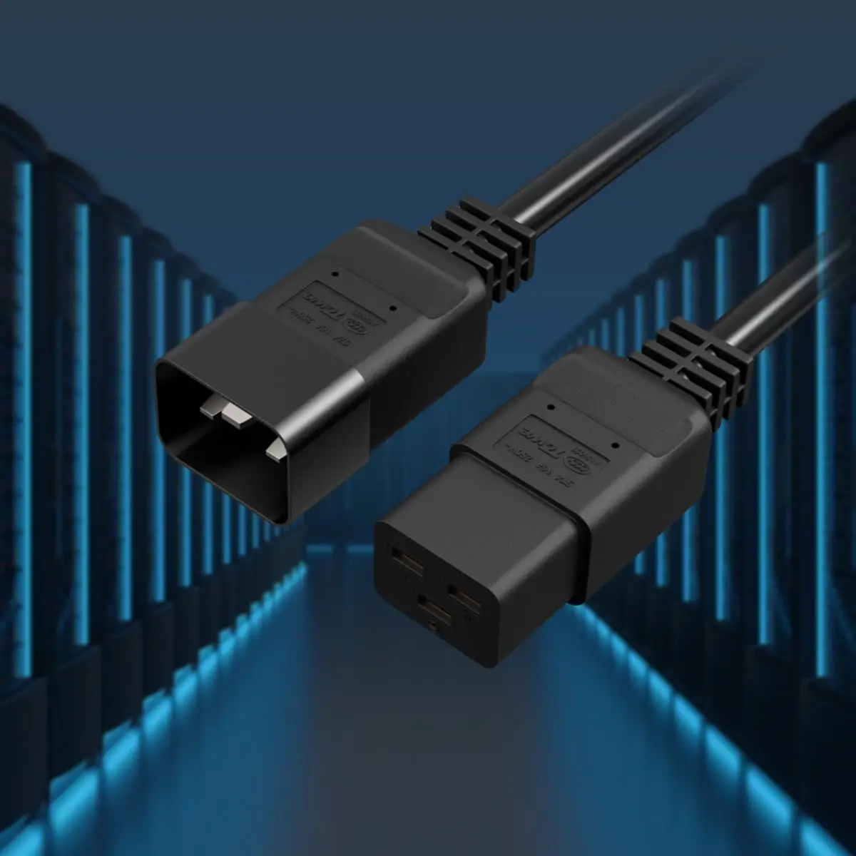 TOWE IEC C20 to C19 Power Extension Cord 16A 14AWG Heavy Duty PDU Power Cable for Server Rack UPS Data Center Equipment