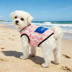Chaleco malla transpirable para perros y gatos – Estampado ondas azul