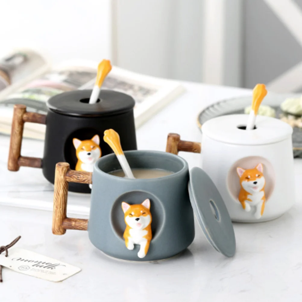 

Ceramic Dog Mug Pattern Funny Coffee Cup Heat Resistant Storage Cup for Juice Tea At Home Or Work Dog Mug
