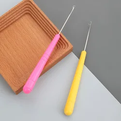 Plastic Handle Crochet Hook Braid Needle Hair Extension Tool Tongue Wig Handmade Diy Threader Crochet for knitting Hook Needles