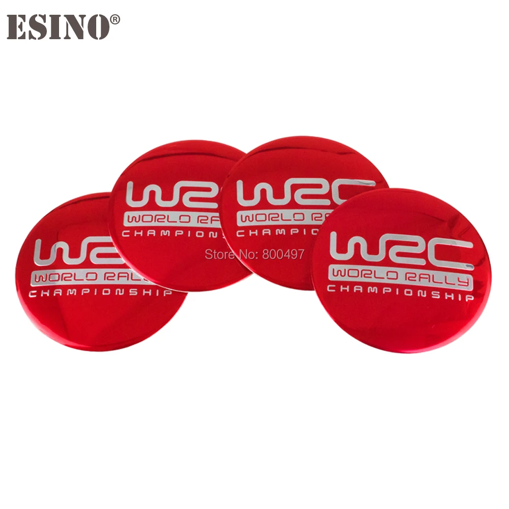 4 × تصفيف السيارة WRC بطولة العالم للرالي ثلاثية الأبعاد معدن سبائك الألومنيوم عجلة غطاء مركزي ملصقات غطاء محور العجلة الشارات شعارات #3