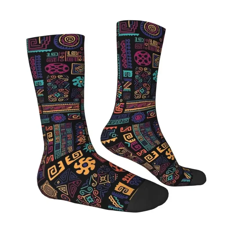 Calcetines de vestir con patrón de arte Tribal étnico africano para hombre y mujer, calcetín transpirable con estampado de Ankara, novedad divertida