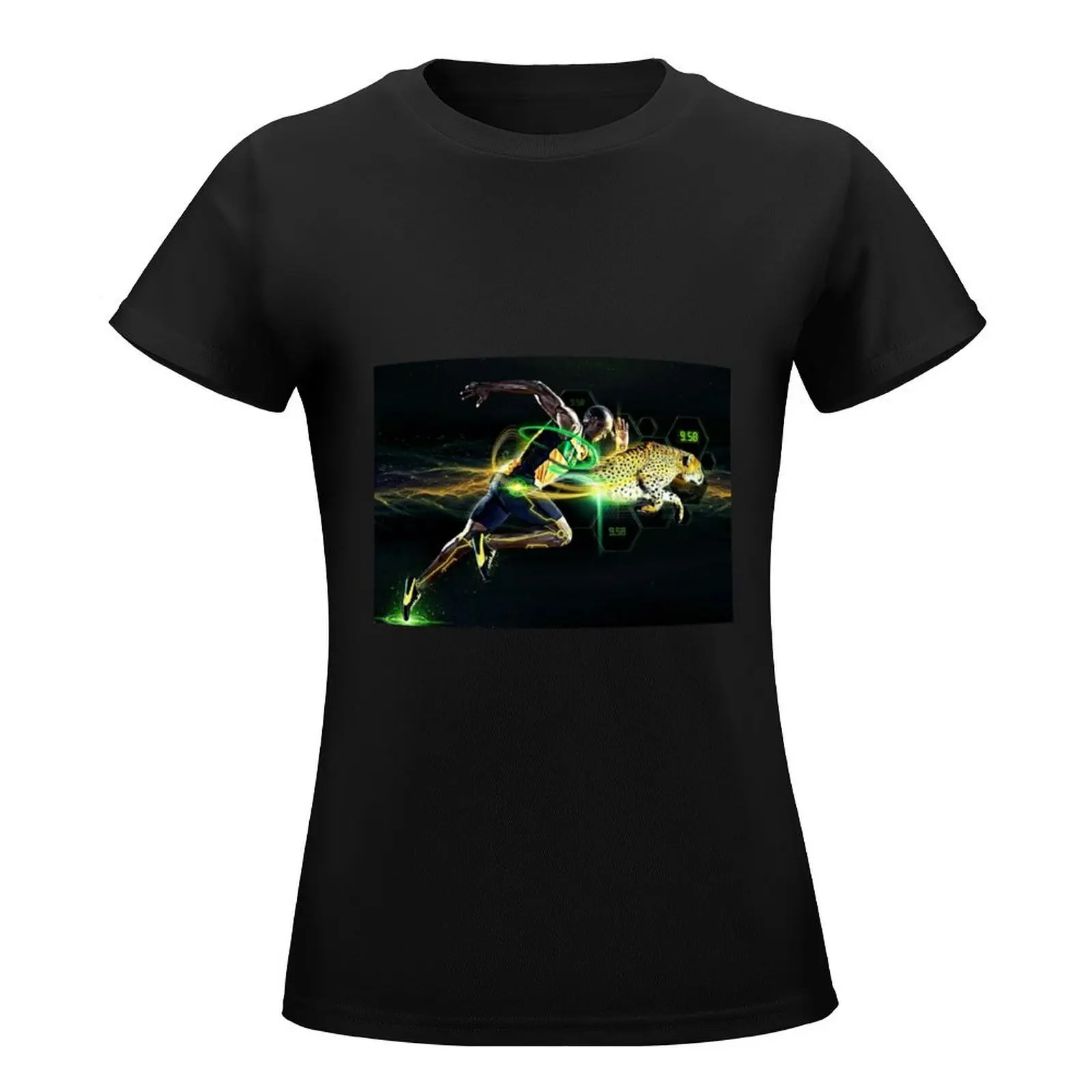 เสื้อยืดแขนสั้นสำหรับผู้หญิง Usain Bolt 1