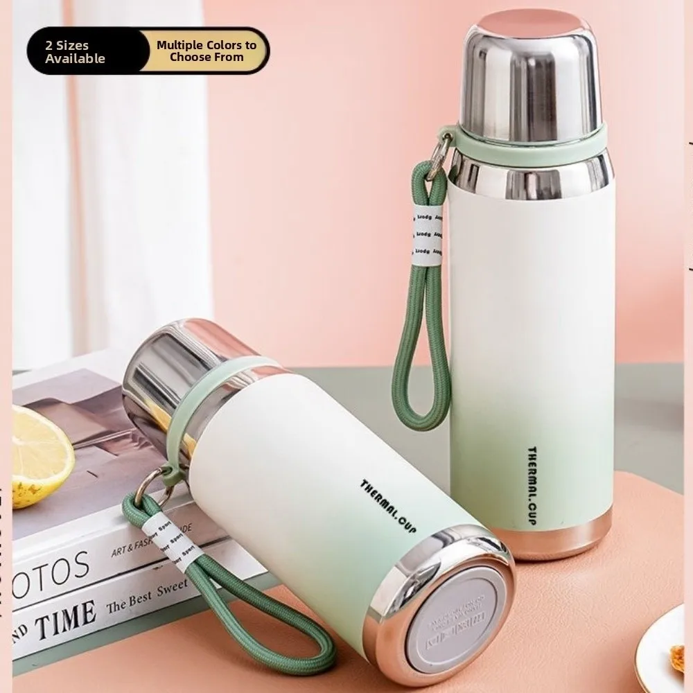 

Gradient Color Insulated Water Bottle Stainless Steel Leak-proof Sport Thermal Cup Durable Large Capacity Thermo Cup Gift Idea