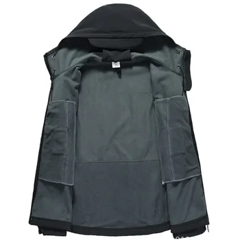 Motorcycle Shark Skin Soft Shell Jackets Men Tactical Windproof Waterproof jacket men Combat Jackets Mens Hooded Bomber Coats 4