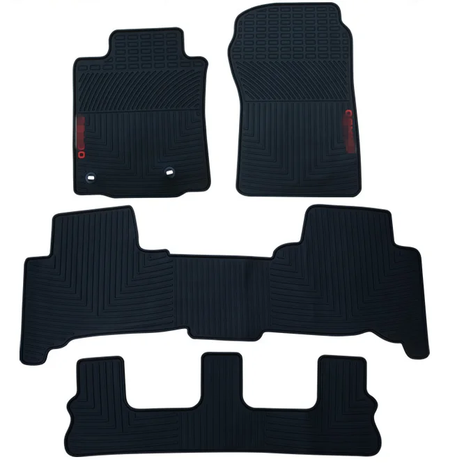 Car Rubber Floor Mats Carpets Anti Slip 7 Seats For Toyota Prado 2016 2017 2018 2019