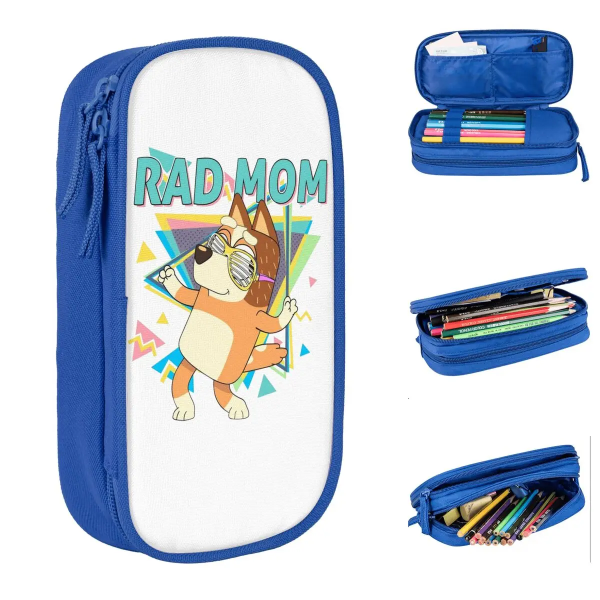 Cartoon B-Blueys Bandit-Chilli Pencil Cases New Pen Box Bag Girl Boy Big Capacity School Supplies Zipper Pencil Box