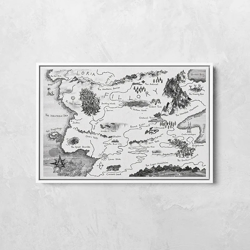 Vintage Map Magicians Map Wheel of Time Poster The Westlands Map Wall Art Canvas Painting Wall Art Pictures for Home Decor