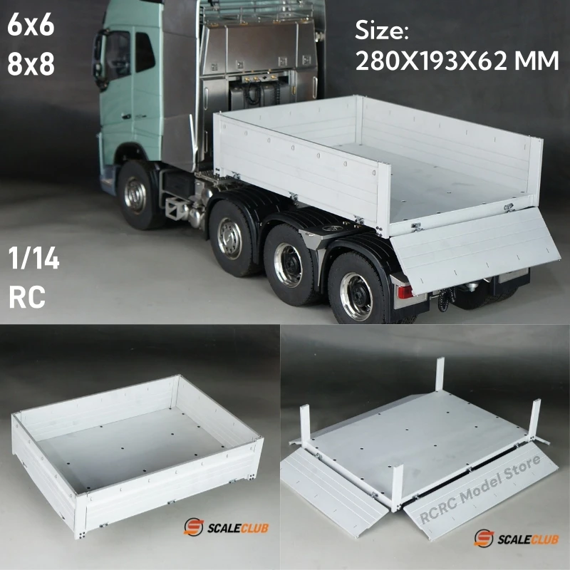 

1/14 RC 6X6 8X8 Truck Ballast Hopper Bucket 280X193X62 mm For Tamiya 1/14 RC Tractor Truck Tipper Dumper Accessories Parts