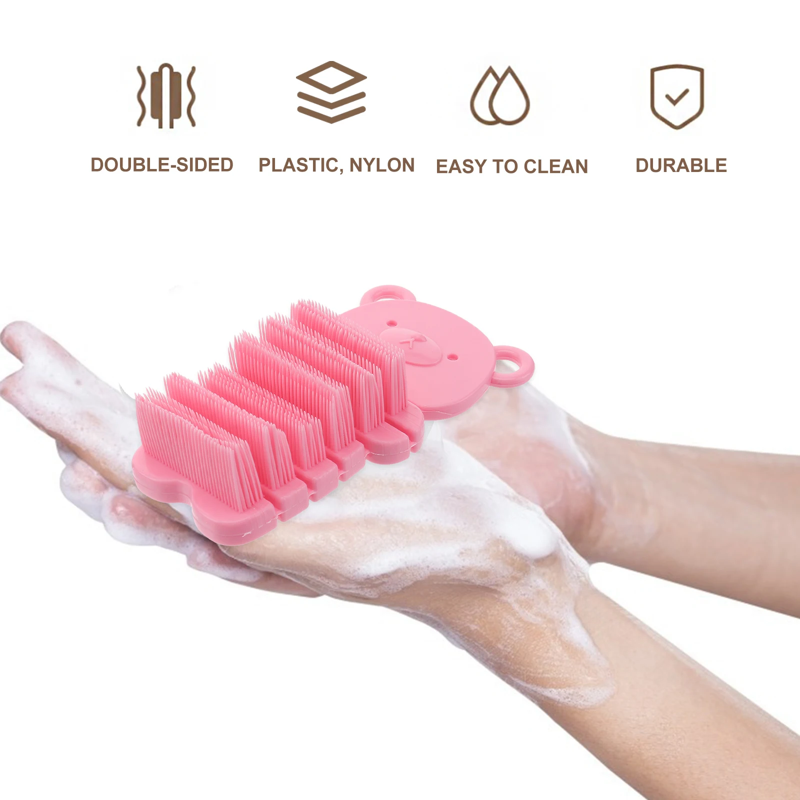 

2pcs Hand Massage Non-Slip Durable Nail Cleaning Tool Portable For Camping Pedicure Manicure Fingernail Scrub Baby Kids Finger