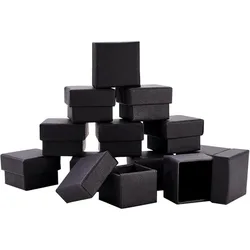 24 Pack Jewelry Ring Boxes Kraft Square Cardboard Jewelry Boxes 1.7x1.7x1.18inch for Jewelry Wedding Party Valentine's Day