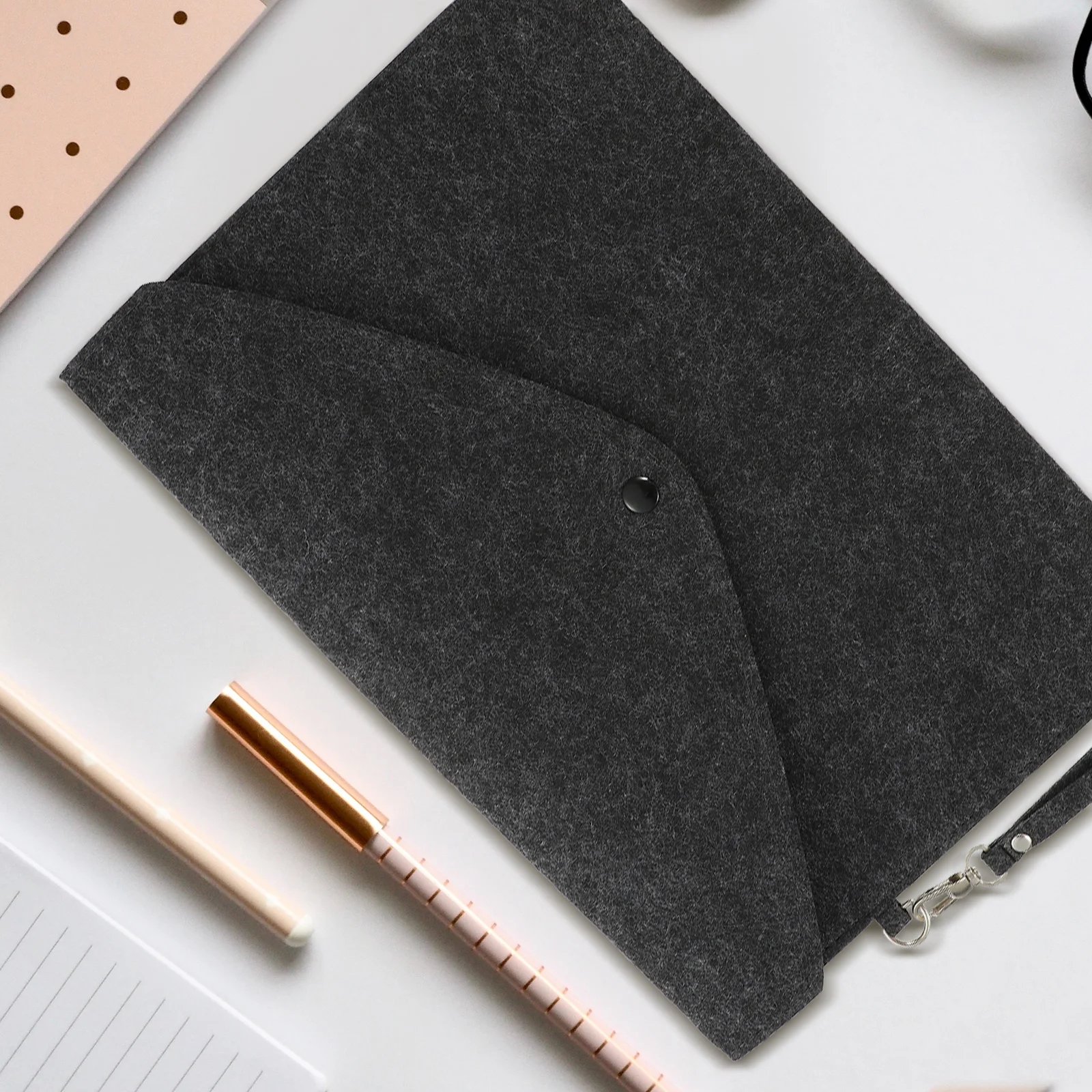 

Папка-органайзер для документов формата А4 из фетра с застежкой, для бизнеса, учебы, путешествий, портативный чехол для хранения бумаг