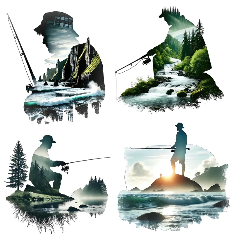 Three Ratels CD174 fishermen and nature Wall stickers for home decoration Personalized car decals