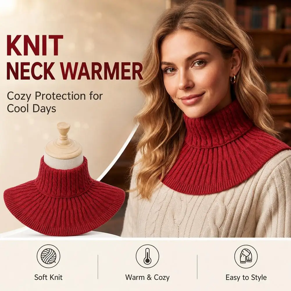 Winter Detachable Cotton Knitted Turtleneck Collar For Women False Collar Fashion Warm Cover Head Neck Guard Collar Unisex