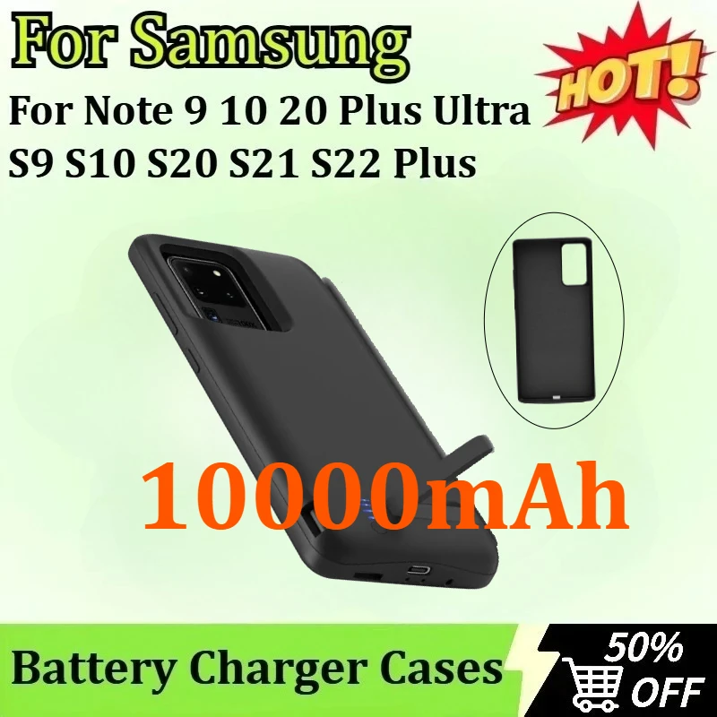 

10000mAh Battery Charger Case for Samsung Galaxy Note 9 10 20 Plus Ultra S9 S10 S21 S22 S20 Plus Charging Case Power Bank