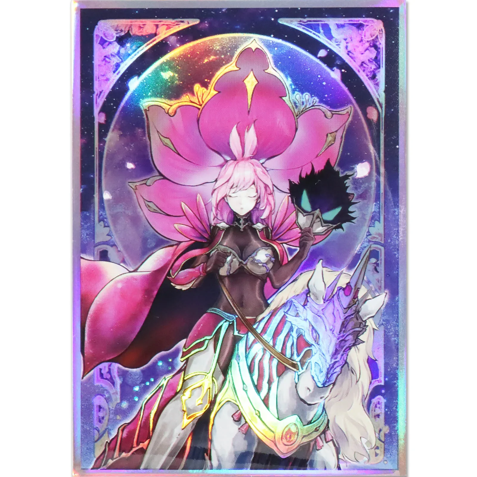 63x90mm 50ct Holographic (Baronne de Fleur)Top Loading Trading Card Sleeves Deck Protector for YuGiOh/Japanese Sized Cards