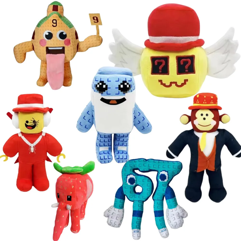 @ 18-30 cm STEAL A BRAINROT bleu peluche jouet mignon maison poupées jeu entourant bleu No. 67 jouets peluches pour enfants, cadeaux d'anniversaire