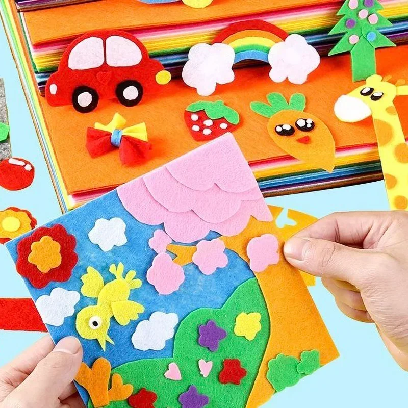 Felt Fabric Sheets Assorted Colors Non Woven Felt Square For Kids DIY Sewing Crafts Patchwork Letter Patches DecorationTJ10300