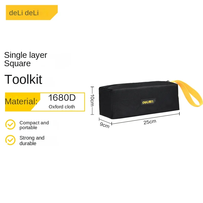 DELI Small Tool Bag 1680D Oxford Professional Electrician Tools Bag Organizer Tool Pouch Waterproof Toolbag Garage Storage