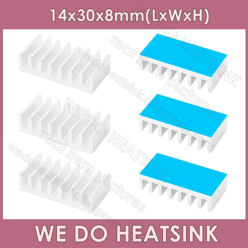 

WE DO HEATSINK 14x30x8mm Without or With Thermal Pad Aluminum Silver Heat Sink Raidator For DIP28