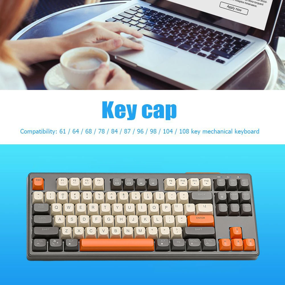 Bluetooth-Compatible Hot-Swappable Keyboard 87 Keys Gaming Keyboard Wireless 2.4G Silent Touch Keycap RGB Lighting Effect Silent