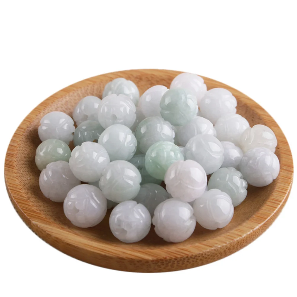 

10Pcs Natural Lotus Flower Jade Beads 13mm Fine Carved Gemstone for Jewelry Making DIY Craft Beading Set Jade Beads