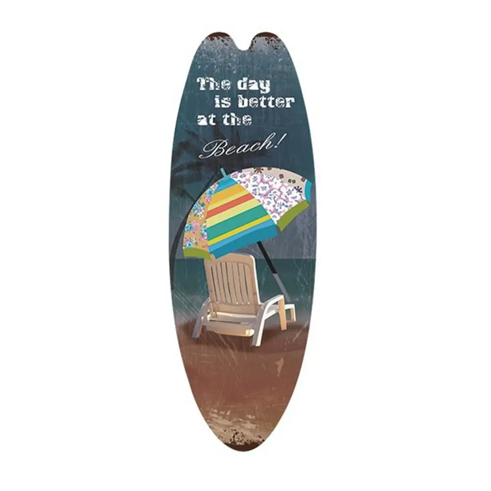 Wooden Sign Exquisite Printing Wooden Surfboard Cool Bright Marine Steering Wall Board Easy to Use Summer Home