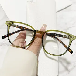 Vintage White Square Blue Light Blocking Glasses Women Optical Computer Gaming Big Frame Luxury Eyeglasses PC Thick Eyewear