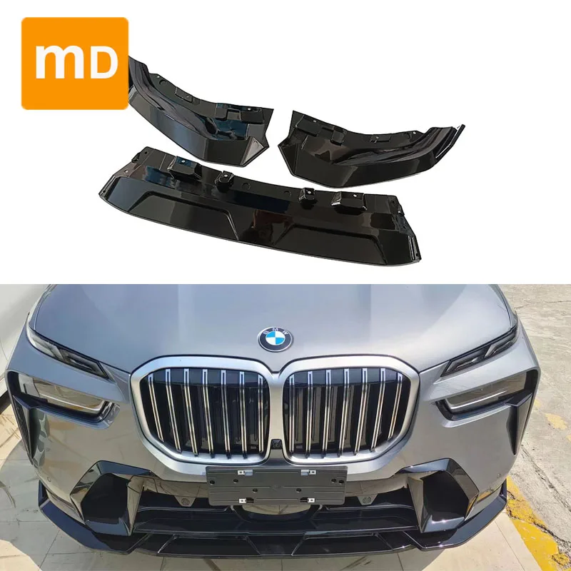 Gloss Black Front Bumper Lip Diffuser Spoiler Splitter Body Kit  Guards For BMW 2023-2024 X7/G07 LCI Front Shovel Accessories