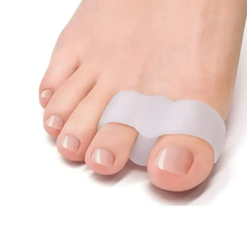 2 uds = 1 par de silicona dos Gel Protector de dedo del pie agujero separador de dedos juanete ortopédico Hallux Valgus guardia alisador pedicura