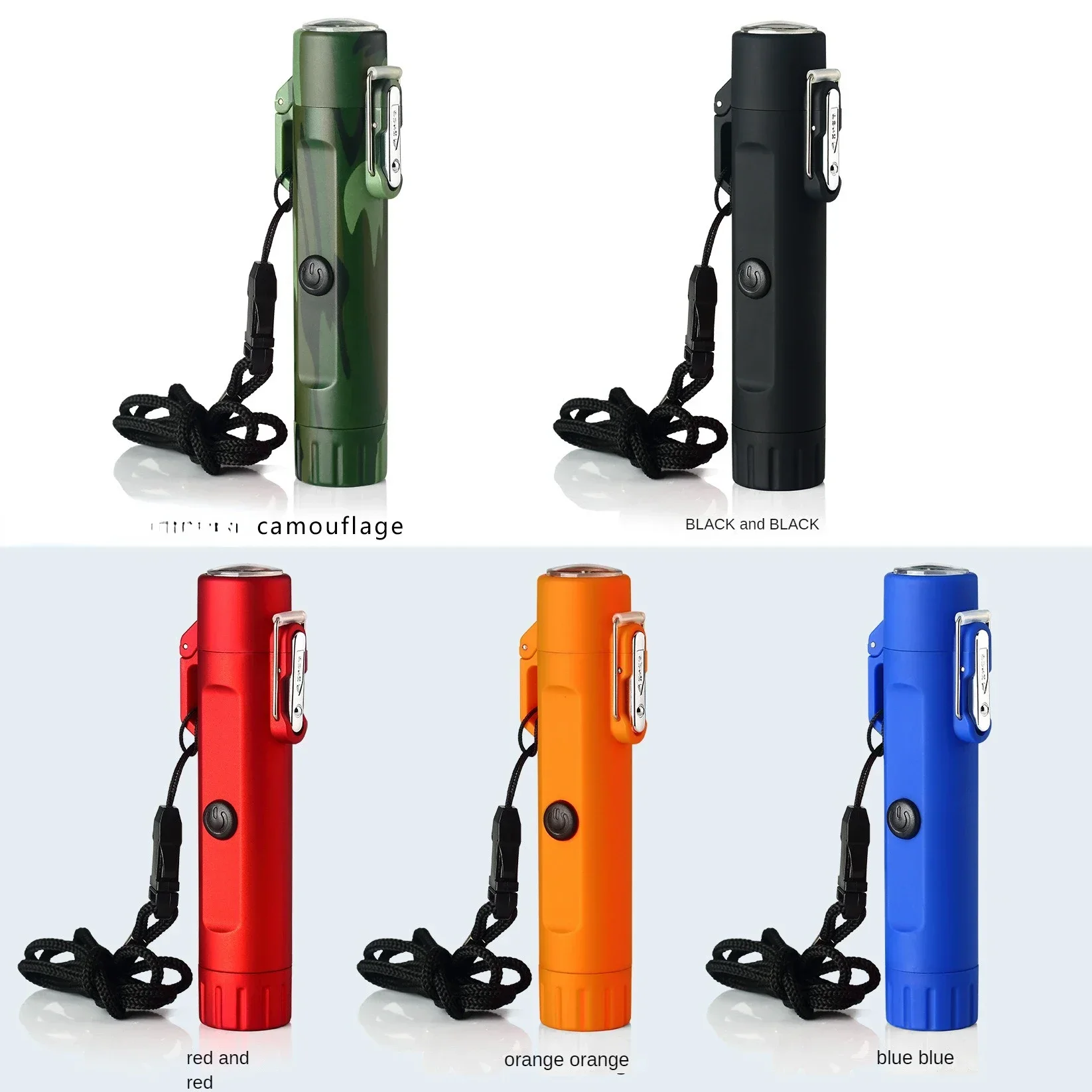 2024 LED Aluminum Alloy Self-defense Flashlight Electric Men Women USB Charging Keychain Light Outdoor Camping Emergency Tool