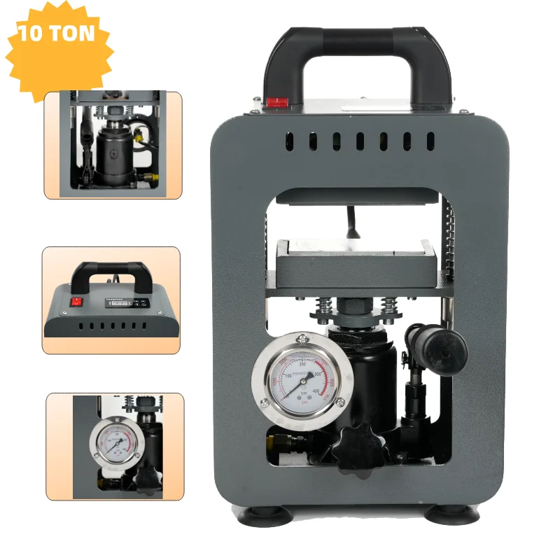 Compact Mini 10Ton Hydraulic Oil Heat Press Machine Double Heating Plates