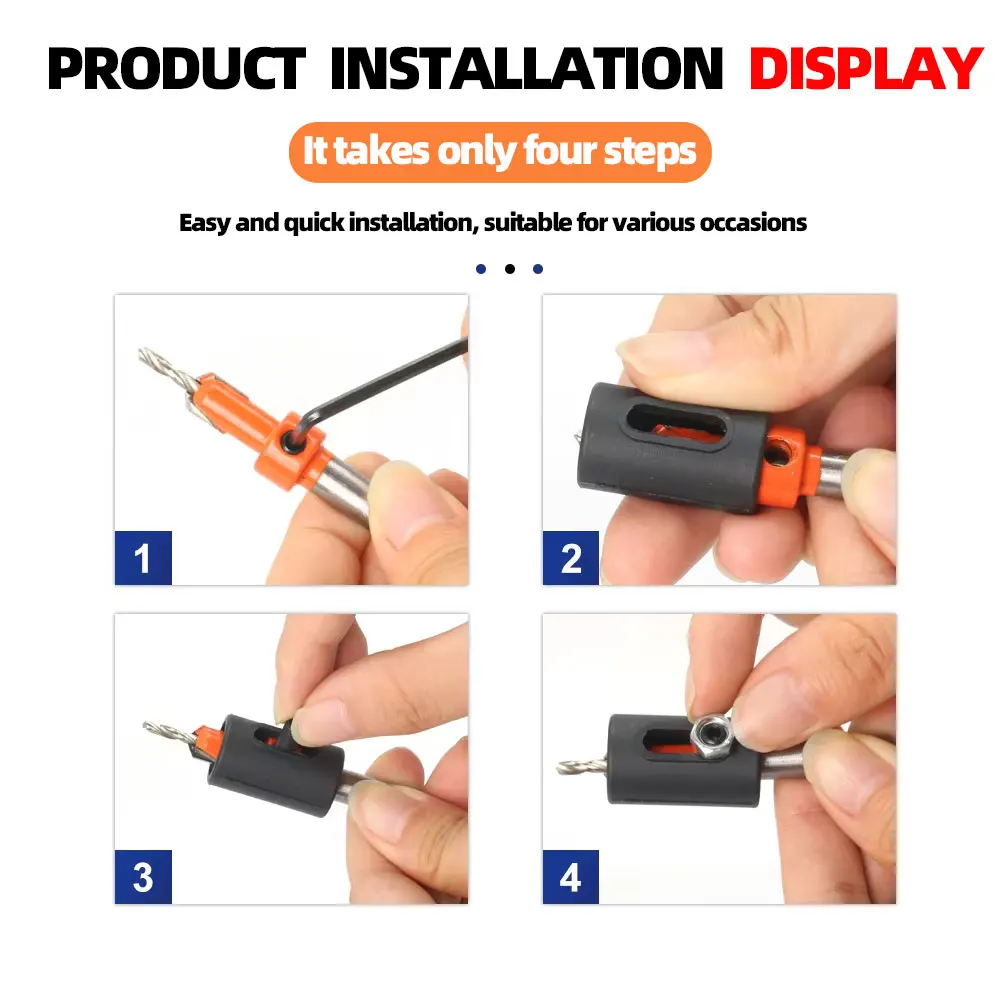 5PCS ชุด Bit Countersink 8mm DrillBit จํากัดเจาะความลึกไม้ Shank Screw EXTRACTOR รื้อถอนเจาะไม้