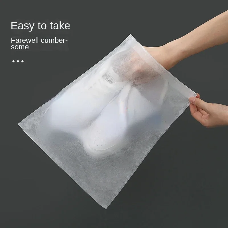 10Pcs/Set Shoe Dust Covers Non-Woven Dustproof Drawstring Clear Storage Bag Travel Pouch Shoe Bags Drying shoes Protect shoes