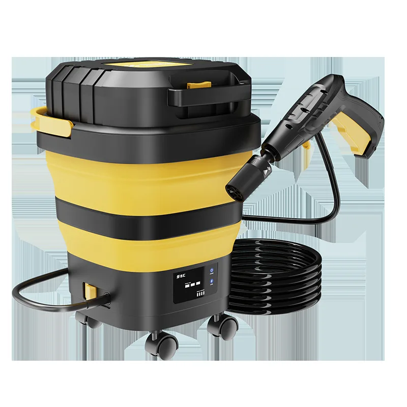 Wireless Car Washing with Folding Storage Tank Electric Display Barrel Car Washing High Pressure 48BAR 4L Per Minute