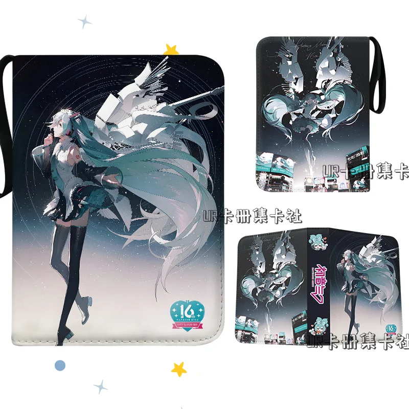 

Hatsune Miku 400pcs/900pcs Card Album Book Folder 4/9 Card Slots Collections Zipper Double Pocket Zipper Card Binder Holder