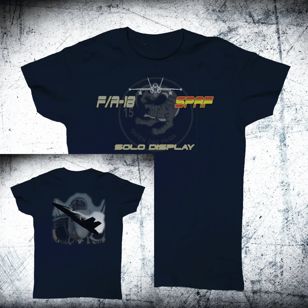 F/A-18 SPAF SOLO DISPLAY Men T-Shirt Short Sleeve Casual 100% Cotton Shirts Harajuku T-Shirts