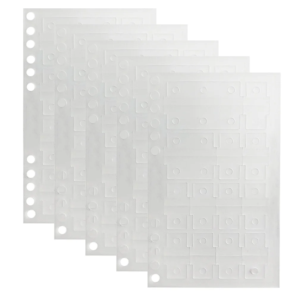 5 Sheets Loose-leaf Hole Plug-in Sticker Sticky Tabs for Books File Self Adhesive Annotating Divider on Folder Labels
